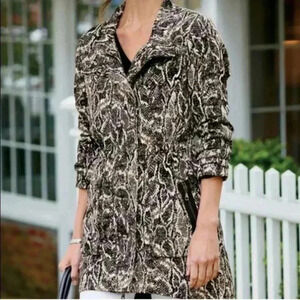 New Soft Surroundings Snakeskin Black Python Jacket Women’s Size XS